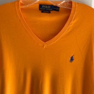 Polo Ralph Lauren orange light weight Pima cotton sweater size large